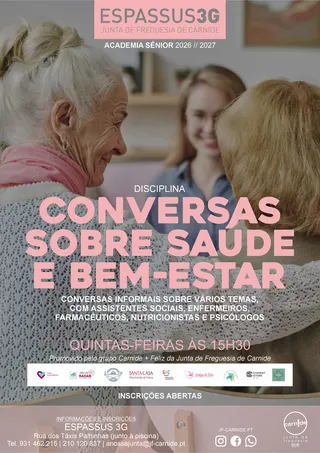 Cartaz da disciplina Conversas sobre Saúde e Bem-Estar, às quintas-feiras às 15h30