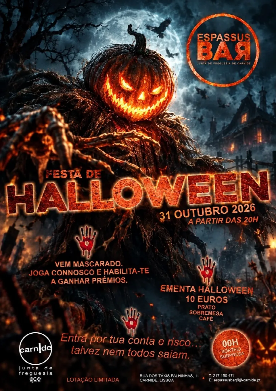 Cartaz: Festa de Halloween no Espassus Bar